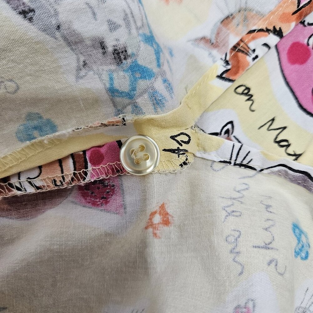 Chatterprintz Shirt Womens 2X Cat Kitten on Mats Button Up Long Sleeve Print - Picture 9 of 11